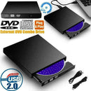 USB External Drive DVD CD RW Disc Burner Combo Reader Laptop Windows E9E1