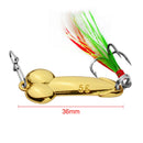 metal spoon fishing lure Feather Hook metal fishing bait spinner bait Trebl