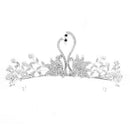 Bridal Hair Crystal Swan Crown Hollow Peal Baroque Tiara Wedding Hair Accessory-