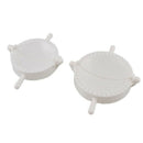 2 Pcs White Plastic Meat Pie Dumpling Dough Press Maker Mold L1J5