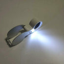 40x 25mm Handheld Folding Jewelry Optical Glass Loupe Magnifier w/LED Light