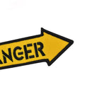 Yellow Danger Keychain Embroidery Luggage Tag Motorcycle Chain Ring Nice Ke M9F4