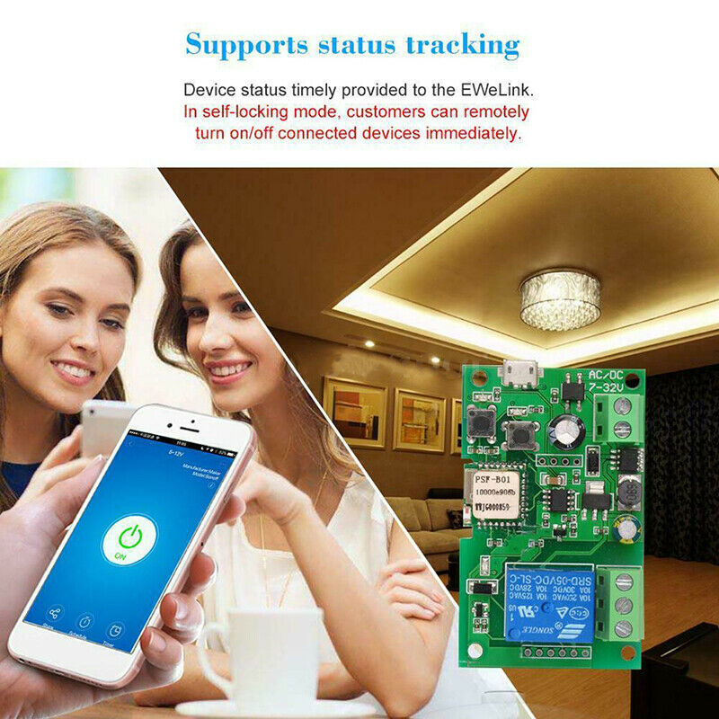 DC5V 12V 24V 32V Wireless WiFi Smart Switch Inching/Self-Locking Module 3CSEAU