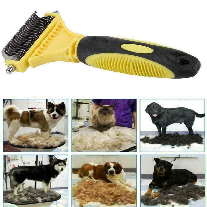 Dog Pet Hair Fur Grooming Rake Dematting Comb Brush Mat Remover Combing Kno C9L1