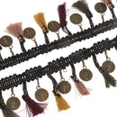 1yds 45mm BOHO Copper Tassel Drops Costume Curtain Sewing Fringe Trim Ribbon