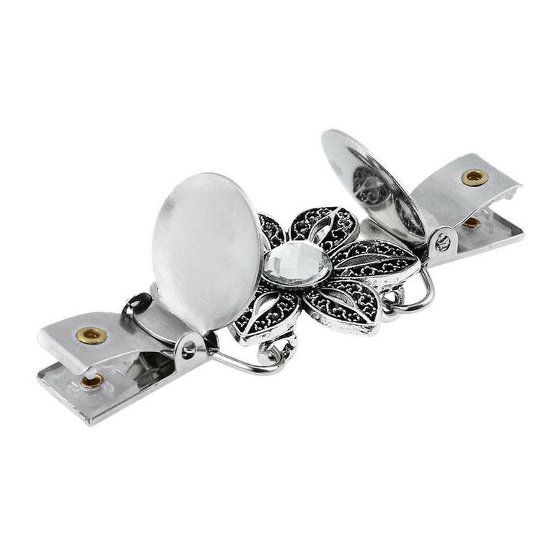 Retro Cardigan Clip Sweater Collar Clip Ladies Shawl Clips Dresses Shawl Flower