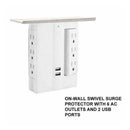 Multi Plugs Socket Shelf 8 Port Surge Protector 6 Wall USB Extenders 2 Outl X4Q3
