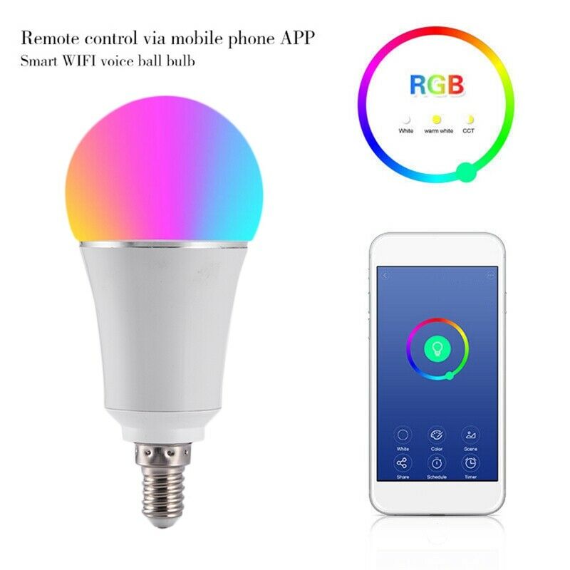 LED E14 Smart WIFI Bulb 7W Dimmable Light Bulb Works for Google Alexa Home  N3J4