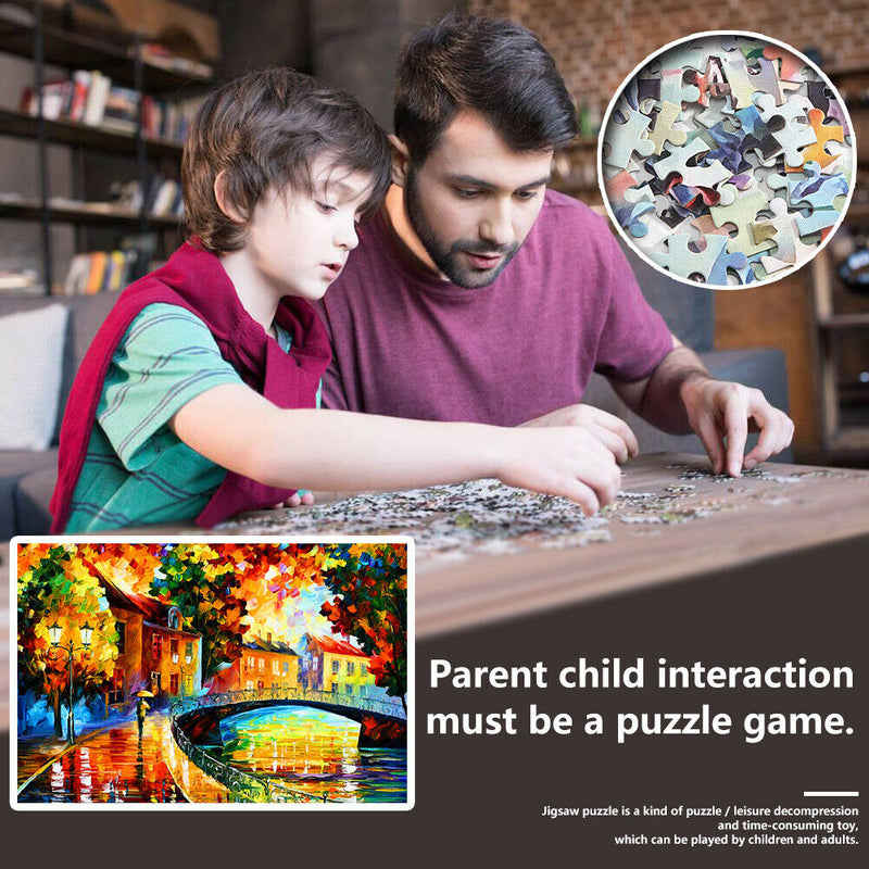 DIY Rainy Night Paper Puzzles 1000pcs for Adults Kids Jigsaw Picture Toys