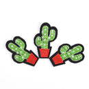 3pcs Cactus Embroidery Fabric Applique Iron/Sew on Patches For Clothing New 3C