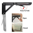 2 Pcs 10 Inch Sturdy Folding Shelf Brackets - Heavy Duty Metal Triple-corne