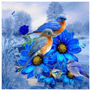 Needlework Diamond Embroidery 5D Diamond Painting Bird On A Blue Flower Pic Q6B5