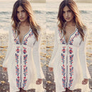 Sexy Women Summer Boho Lace Crochet Evening Party Dress Beach Dresses Sundress