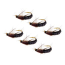 6pcs Fly Fishing Flies - Brown Scud 1.4cm