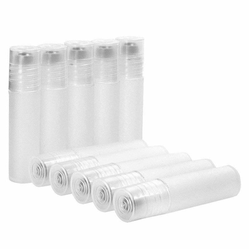 10pcs Empty Refillable Plastic Roller Bottles(10ml) With Steel Roller Ball  J3S8