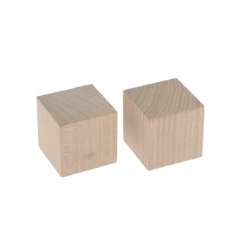 5cm Wooden Cubes, 10pcs Unfinished Square Wood Blocks for Kids Math Teaching,