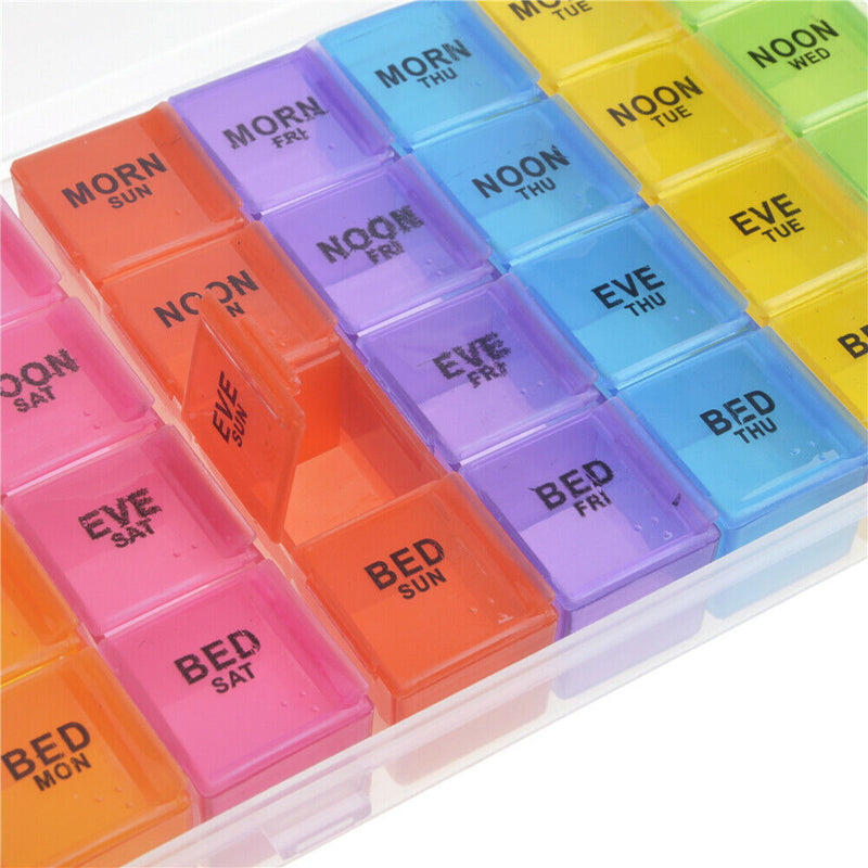 Monthly Pill Organizer Pills Holder For Travel 28 Day Compartments Transparent
