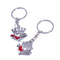 2Pcs Novelty Fashion Crown Love Heart Keyring Couple Keychain Key Ring Gift