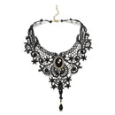 Black Lace Bead Choker Victorian Steampunk Style Gothic Collar Necklace HotFBES