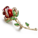 Rhinestone Enamel Rose Brooch Pin Flower Bouquet Brooch Wedding Bridal Gift FT