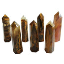 Artificial Natural Yellow Citrine Quartz Crystal Rough Polished Point Colum I2D8