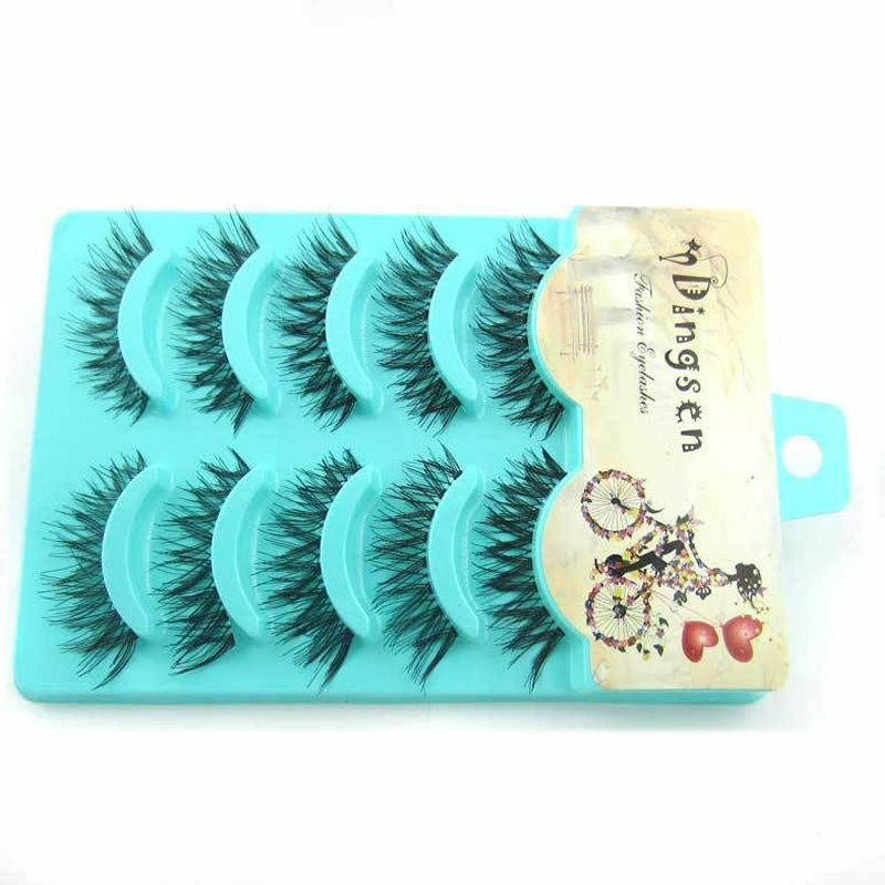 5Pairs Natural Eye Lashes Handmade Messy Natural Cross False Eyelashes set