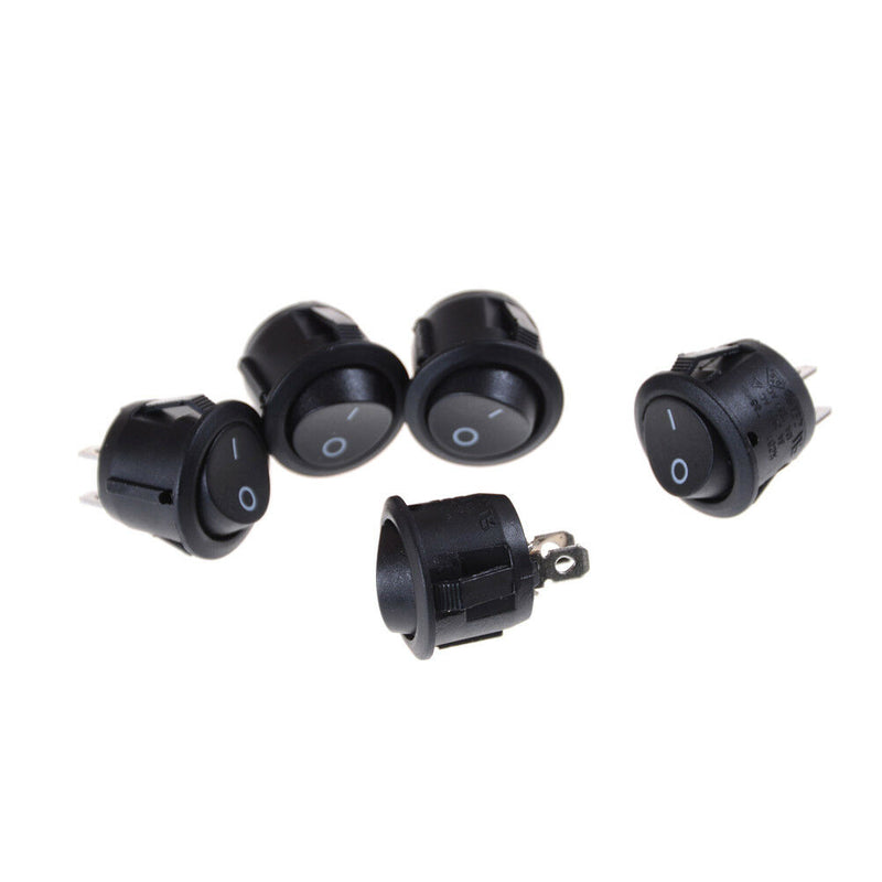 5x Car 12V Round Rocker Boat Toggle SPST ON/OFF Switch + Waterproof Cover WG Hn