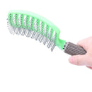 Vented Styling Hair comb Detangling Thick Hair Massage Brush Green J4N1
