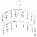 Set of 2,Stainless Steel Laundry Drying Rack Clothes Hanger with 8 Clips Fo