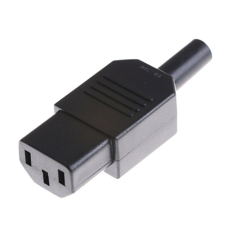 Black 3pin Socket 10A /250V IEC 320 C13 Female Plug Rewirable Power ConnectoS Gw