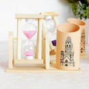 Wooden Sandglass Desktop Organizer Office Decor Pen Pencil Storage.! Holder H9U5
