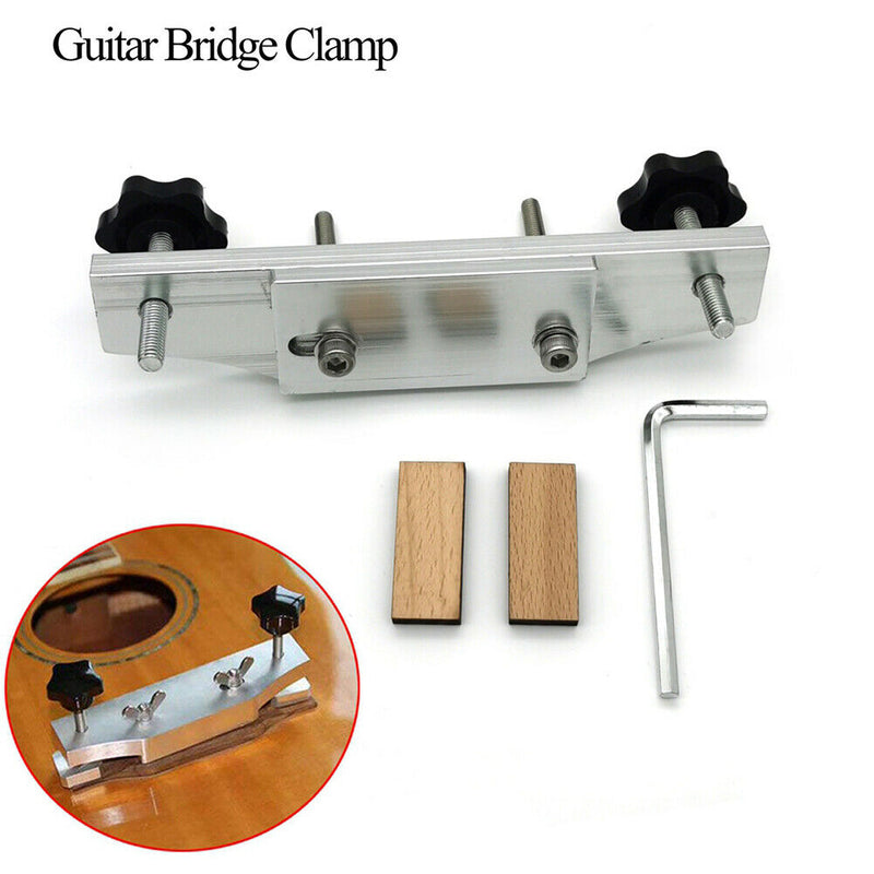 Stainless Steel Guitar Bridge Clamp Luthier Repair Tools with Washer Wrench