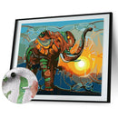 DIY Digital Oil Painting By Numbers Sun Elephant Modern Wall Art Decoration A