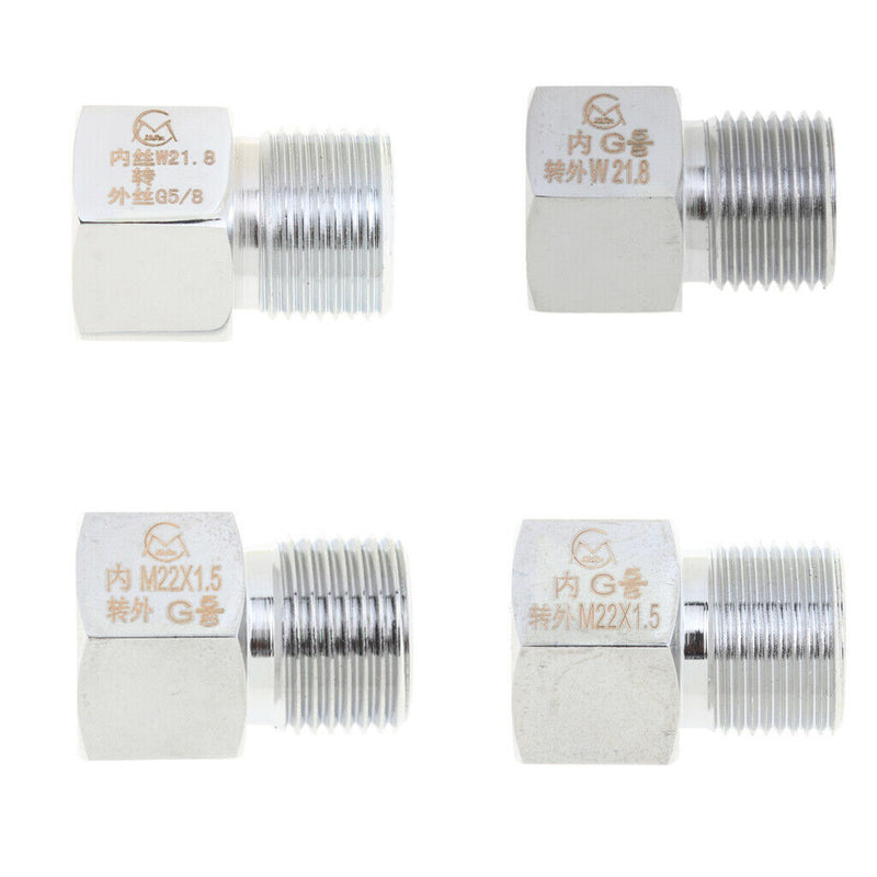 2 pcs 304 Stainless Steel Co2 Regulator Adaptor W21.8 to G5/8 and M22x1.5 to