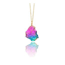Rainbow Stone Crystal Quartz Chakra Rock Healing Pendant Necklace Gift Hot