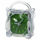 Small Crystal Plastic Desk Bell Alarm Clock with Light N5H4