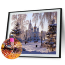 Diamond Painting Snowy Scenery 5D Full Round Wall Picture 40x30cm (V697)