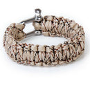Paracord 550 Survival Bracelet with Stainless Steel U Shackle - Desert camo A7H8