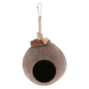 Natural Coconut Shell Bird Nest Cage Feeder Hanging Standing Toys Parrot