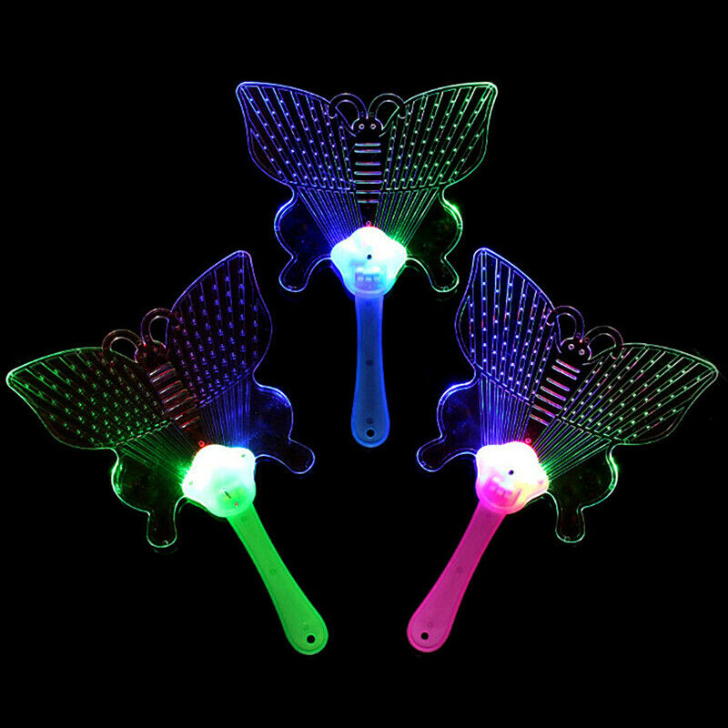 1Pc Luminous kids LED fan lighting up toys children flashing party props gif_ly