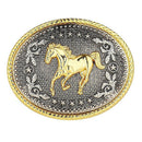 Engraved Animal Horse Oval Cowboy Belt Buckle Rodeo Mens Fashion Jewelry