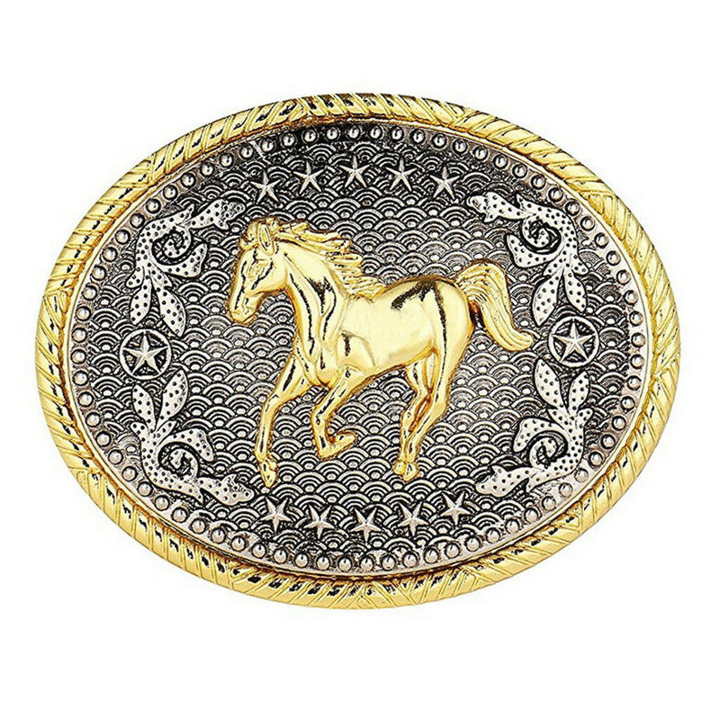Engraved Animal Horse Oval Cowboy Belt Buckle Rodeo Mens Fashion Jewelry