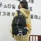 Fashion big capacity shopping bag laptop backpack rucksack canvas bags stud W9U7