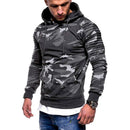 Men Fashion Hip Hop Pocket Hooded Sweatshirt Casual Pleated Sleeve Knitted
