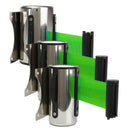 Queue Barriers Crowd Control Stainless Steel 5m Retractable Belt Green