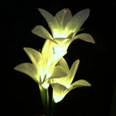 Solar Powered Lily Flower LED Light Yard Garden Path Landscape Lamp Outdoor
