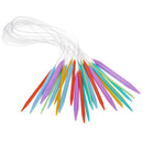 12pcs Plastic Double Pointed Knitting Needles Circular Needles Set 3.5-12mm
