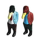 2 xHandcrafted Wooden Nautical duck human Ornament Home Office Desktop Decor