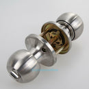 Stainless Rotation Round Door Knobs Handle Entrance Passage Lock With Key Set