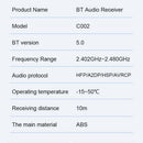Bluetooth Audio Adapter, C002 Auto Car 3.5mm Aux Stereo Audio Music USB